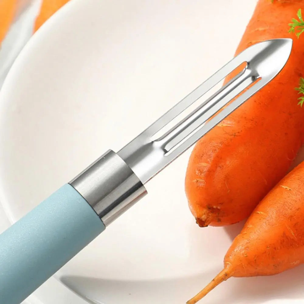 Éplucheur éplucheur de légumes double lame coupe-trancheur en acier  inoxydable avec brosse de nettoyage carotte concombre – les meilleurs  produits dans la boutique en ligne Joom Geek